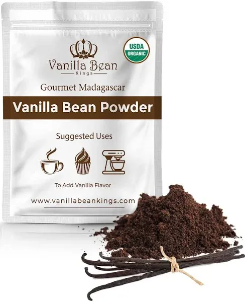 Vanilla Bean Powder - 100% Pure Ground Madagascar Vanilla Powder - For Cooking, Baking, & Additional Flavoring - Add To Coffee, Tea, Yogurt, & Shakes - Raw, Unsweetened, No Fillers or Additives - 1 oz