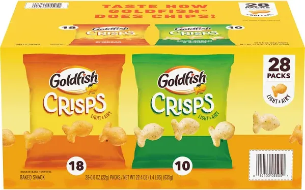 Goldfish Crisps Variety Pack Baked Chip Cracker Snacks, 28 pk.