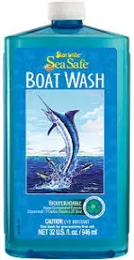 STAR BRITE Sea Safe Boat Wash - Super Concentrated - Instantly Remove Dirt, Grime, Salt Deposits & More Without Removing Wax or Polish 32 Oz (089732PW)