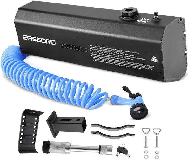 EASEORD 4.5Gallon Upgraded Pressurized Water Tank for Camping Shower, Off Road Shower for Overlanding Portable Water Storage Mount on Bumper,Roof Rack Mount for Vehicles,Trucks,SUV