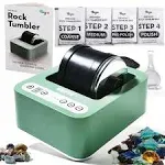 Bryte Rock Tumbler - Mint | 3 Polishing Speeds & Dual Injection, Self-Cooling Premium Motor | Compact, Durable & Easy to Use | Professional Grade