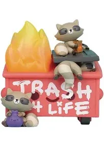 100% Soft Trash Panda Dumpster Fire Vinyl Figure