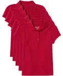 The Children's Place Girl's Short Sleeve Pique Polo, Ruby, Large