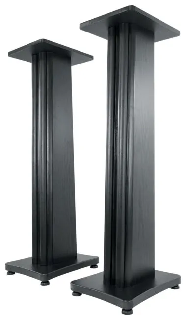 2) Rockville SS36B Premium Black Wood Grain 36&#034; Home Speaker Stands Up to 100Lbs