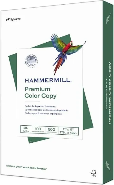 Hammermill Premium Color Copy Paper 8.5 x 11 5 Ream 2500 Sheets 100 Bright