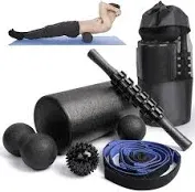 BORNEW Foam Roller Set High Density Back Roller Muscle Roller Stick,2 Foot Fasciitis Ball