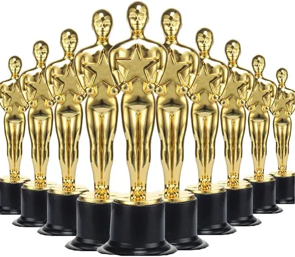 Elegant 36 Pack Gold Award Trophies - Perfect for Parties and Celebrations