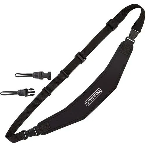 OP/TECH USA Utility Strap-Sling - Padded Neoprene Camera Sling Strap for Canon, Nikon, Sony, Fujifilm, DSLR & Mirrorless - Quick Disconnects & Control-Stretch System (Black)