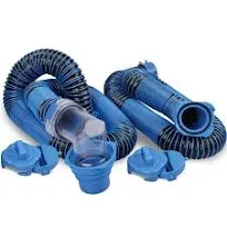 DUMPMAN RV Sewer Hose 20 Ft, Sewer Hose for RV Camper, RV Sewer Hose Kit with Swivel Fitting - Includes 90 Degree Clear View Sewer Adapter, and 2 Storage Caps