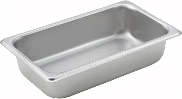 Winco 1/4 Size Pan, 2 1/2-Inch, Stainless Steel, 1 Count (Pack of 1)