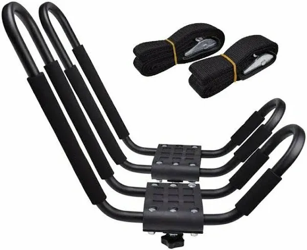 TMS J-Bar Rack HD Kayak Carrier Canoe Boat Surf Ski Roof Top Mounted on Car SUV Crossbar