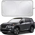 Magnelex Windshield Sunshade for Compact Cars with Bonus Steering Wheel