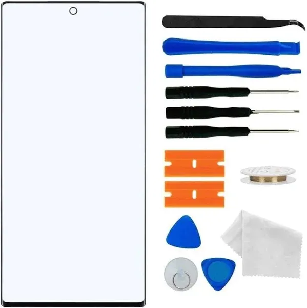 Original Samsung Galaxy S23 Ultra Screen Lens Glass Replacement Kit,Front Outer Lens Glass Screen with Adhesive for Galaxy S23 Ultra 6.8 inch