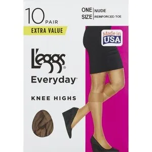 L'eggs Everyday Knee Highs One Size Reinforced Toe, Suntan