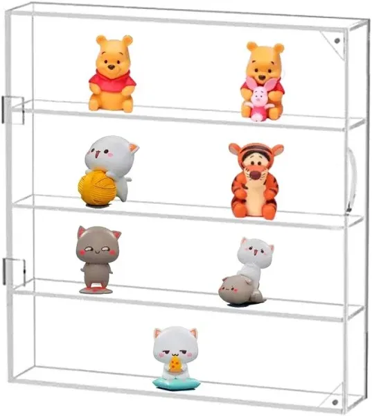 Acrylic Display Case for Mini Pop Figures Clear Showcase Display Shelf with D...