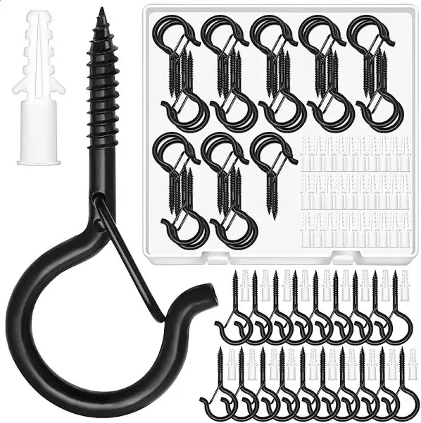 Mckanti 30 Pack Screw Hooks for Outdoor String Lights Outdoor Hooks for Light...