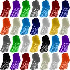 26 Pairs Non Slip Socks Unisex No Skid Socks with Grips for Women Men Pilates Ballet Barre Yoga Socks with Grip Bottom Socks Slip Resistant Socks Colorful Ankle Socks for Sports Yoga Workout