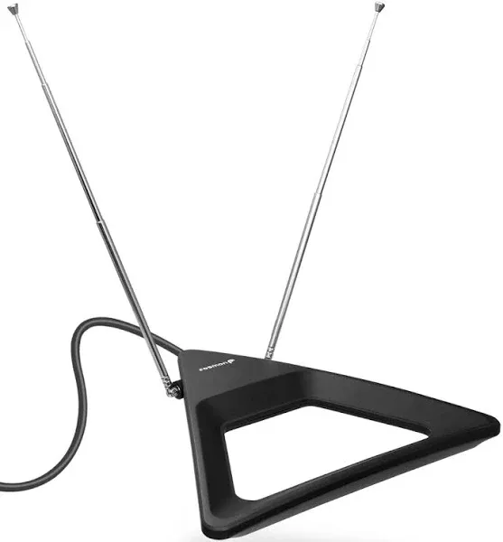 Fosmon 25 Miles Indoor HDTV Antenna, Rabbit Ears Antenna for TV with 5FT Cable, Digital TV Antenna Support 4K, ATSC 3.0, UHF, VHF, Local Channels