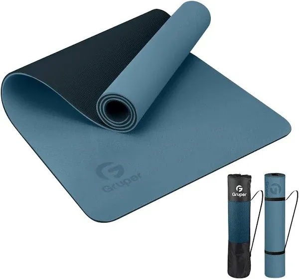 Gruper Yoga Mat Non Slip, Eco Friendly Fitness Exercise Mat with Carrying Strap,Pro Yoga Mats for Women,Workout Mats for Home, Pilates and Floor