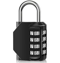 2PCS Combination Lock Waterproof 4 Digit Padlocks with Combination Code Zinc