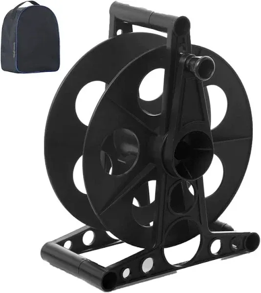 Cord Storage Reel with Handle Driven Easy to Use Holds up to 135 feet（Black）