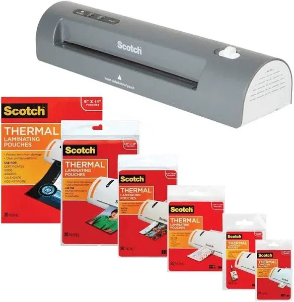 3M Laminator Kit with Every Size Laminating Pouch