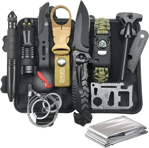 Gifts for Men Dad Husband Him, Survival Gear and Equipment 12 in 1, Survival Kit