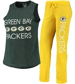 Women's Concepts Sport Gold/Green Green Bay Packers Muscle Tank Top & Pants Sleep Set