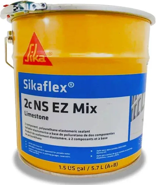 Sikaflex 2C NS EZ Mix 2-Part Polyurethane Elastomeric Sealant Limestone 1.5 Gallon