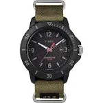 Timex TW4B14500JV Gallatin Nylon Slip-Thru Watch - Solar Green & Black Dial