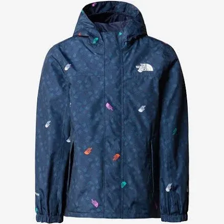 THE NORTH FACE Kids' Antora Rain Jacket, Summit Navy TNF Shadow Toss Print, 2