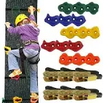 15Pack Ninja Tree Rock Climbing Holds Kit with 6 Ratchet Straps Outdoor Training