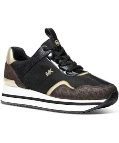 Raina Trainer Blk Brown tech canvas