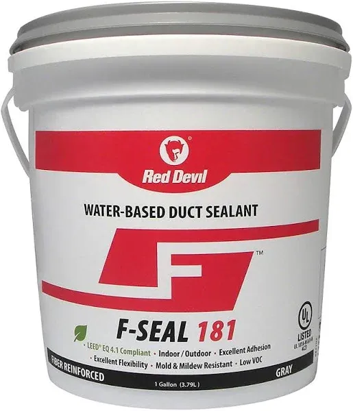 Red Devil 0841DX F-Seal 181 Fiber Reinforced Water Based Duct Sealant, 1 Gallon,