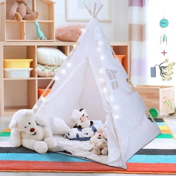 ORIAN Indoor Teepee Tent with Built in Mat for Girls &amp; Boys