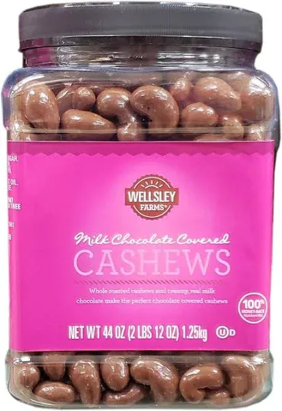 Wellsley Farms Milk Chocolate Covered Cashews 44 oz