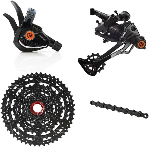 Box One/Two Prime 9 X-Wide 11-50T Range Multi Shift Drivetrain Cycling Groupset Shifter Rear Derailleur Bike Cassette Chain Shift Cable & Housing Kit