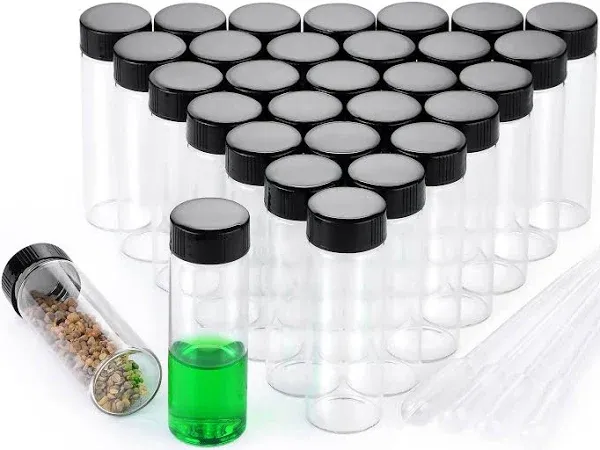 30Ml Clear Small Glass Vials 30Pcs with Screw Caps(30Pcs)