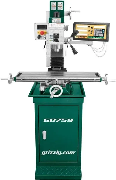 Grizzly G0759 7" x 27" 1 HP Mill/Drill with Stand and DRO