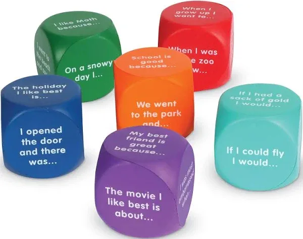 Soft Foam Learning Resources Writing Prompt Cubes Set of 6 NEW