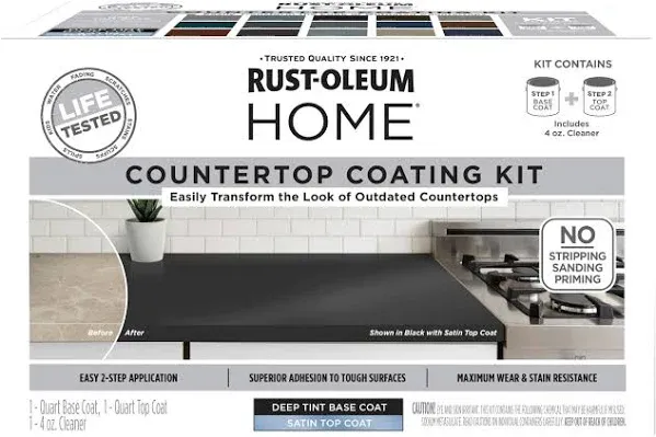 Rust-Oleum Home 384963 Countertop Coating Kit Deep Tint Base with Satin Top-Coat