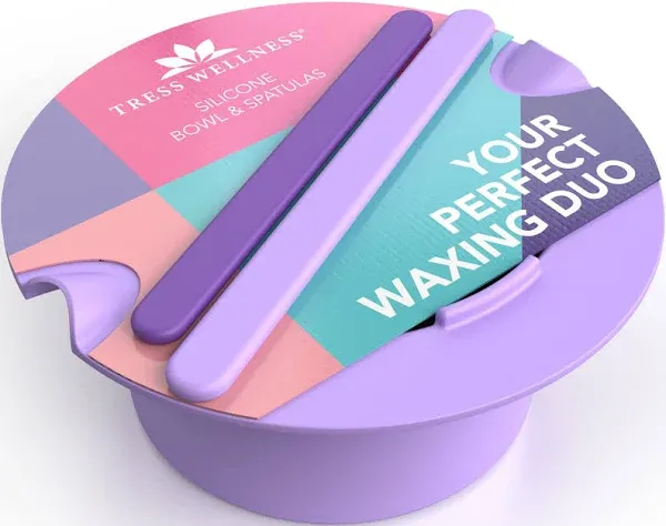 Tress Wellness Wax Warmer Silicone Liner - Easy to Clean Silicone Wax Warmer Bowls with 2x Silicone Spatulas Compatible with 16oz Electric Waxing Kit