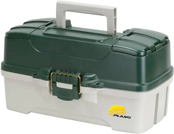 Plano 3-Tray Tackle Box w/Duel Top Access - Dark Green Metallic/Off White [62030