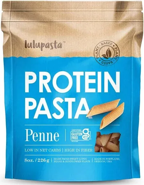 High Protein Pasta, 19g, Made with Lupin Flour & Sunflower Flour, 4g Net Carb, Gluten Free, Keto Pasta, Low Carb Pasta, Lupin Pasta by lulupasta (Rotini, 1 Pack)