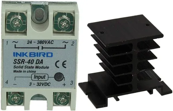 Inkbird Solid State Relay 40DA DC SSR Black Heat Sink for PID Thermostat Temperature Controller