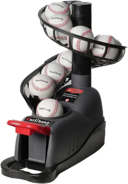 Furlihong 898BH Baseball Soft Toss Machine, Angle Adjustable, Step On Paddle ...