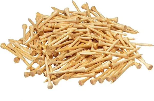 Juvale 300 Pack Bamboo Golf Tees in Bulk (2 3/4 inch, Natural Wood Color)