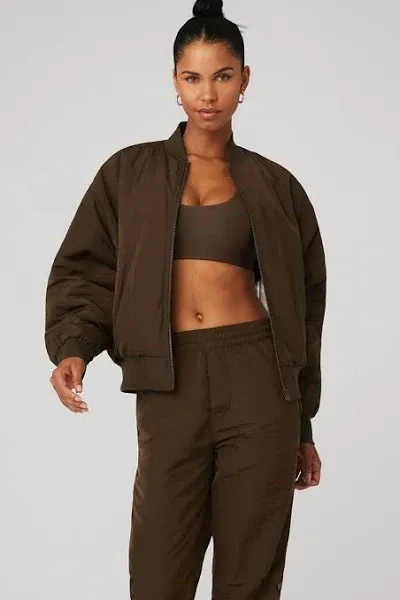 Alo Yoga Urbanite Bomber Jacket w/ Faux Fur Lining Women's