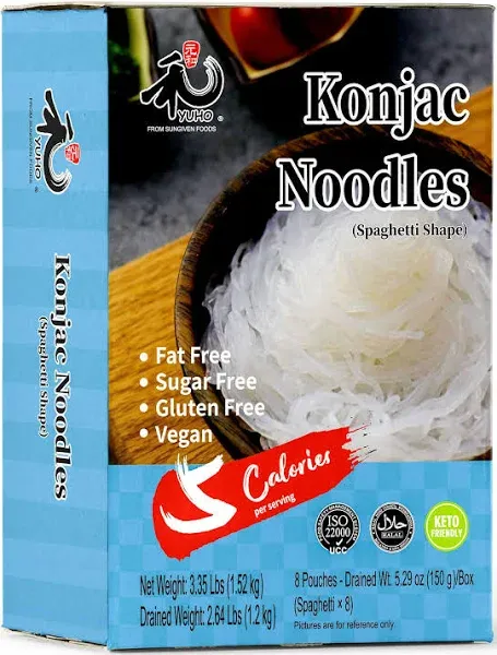 Shirataki Konjac 8 Pack Inside, Vegan, Gluten Free, Fat-Free, Keto Friendly, ...