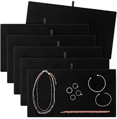 6 Pack Velvet Jewelry Display Tray Accessory Pads for Necklaces Jewels Gemstones